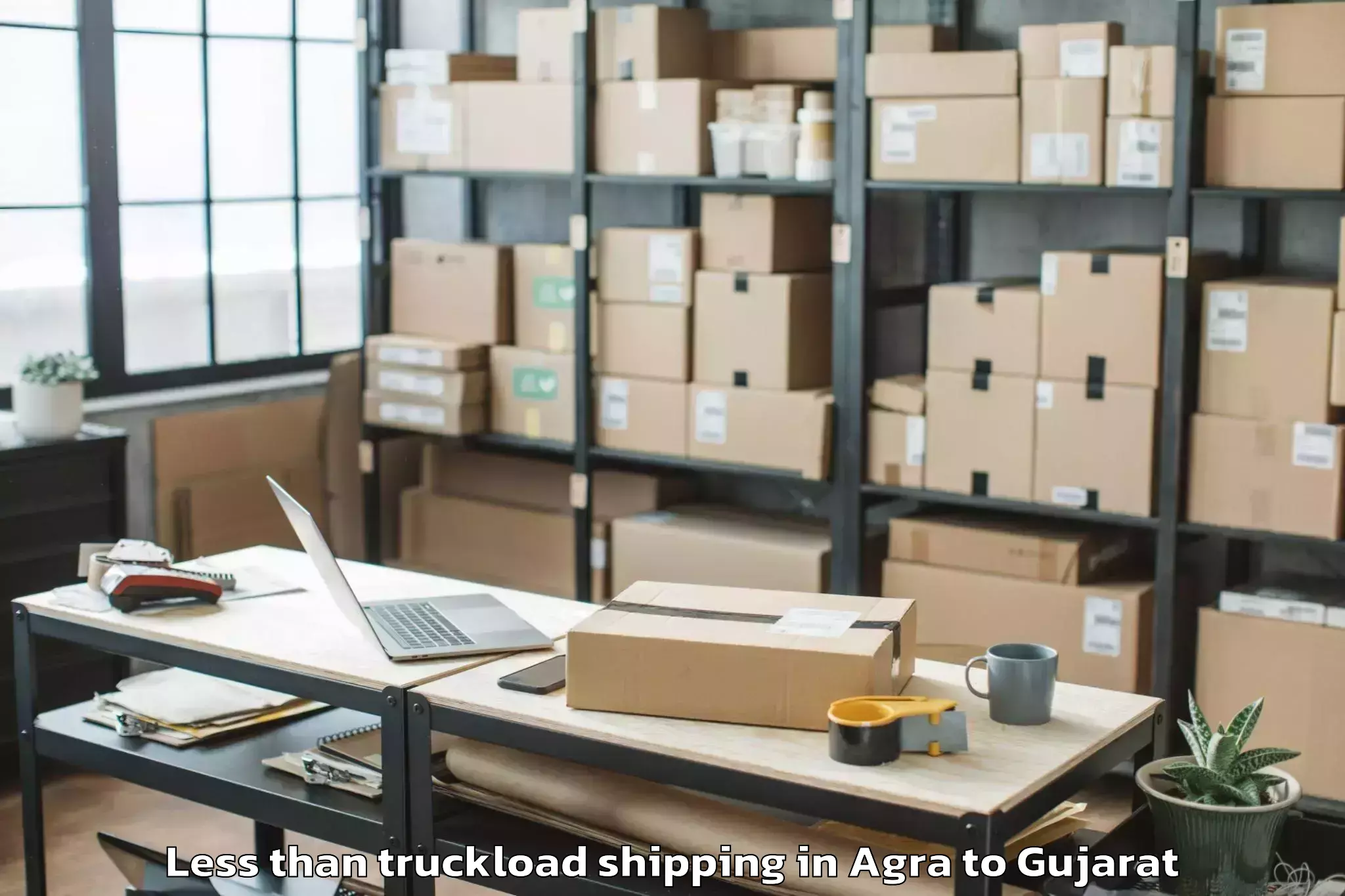 Easy Agra to Khedbrahma Less Than Truckload Shipping Booking